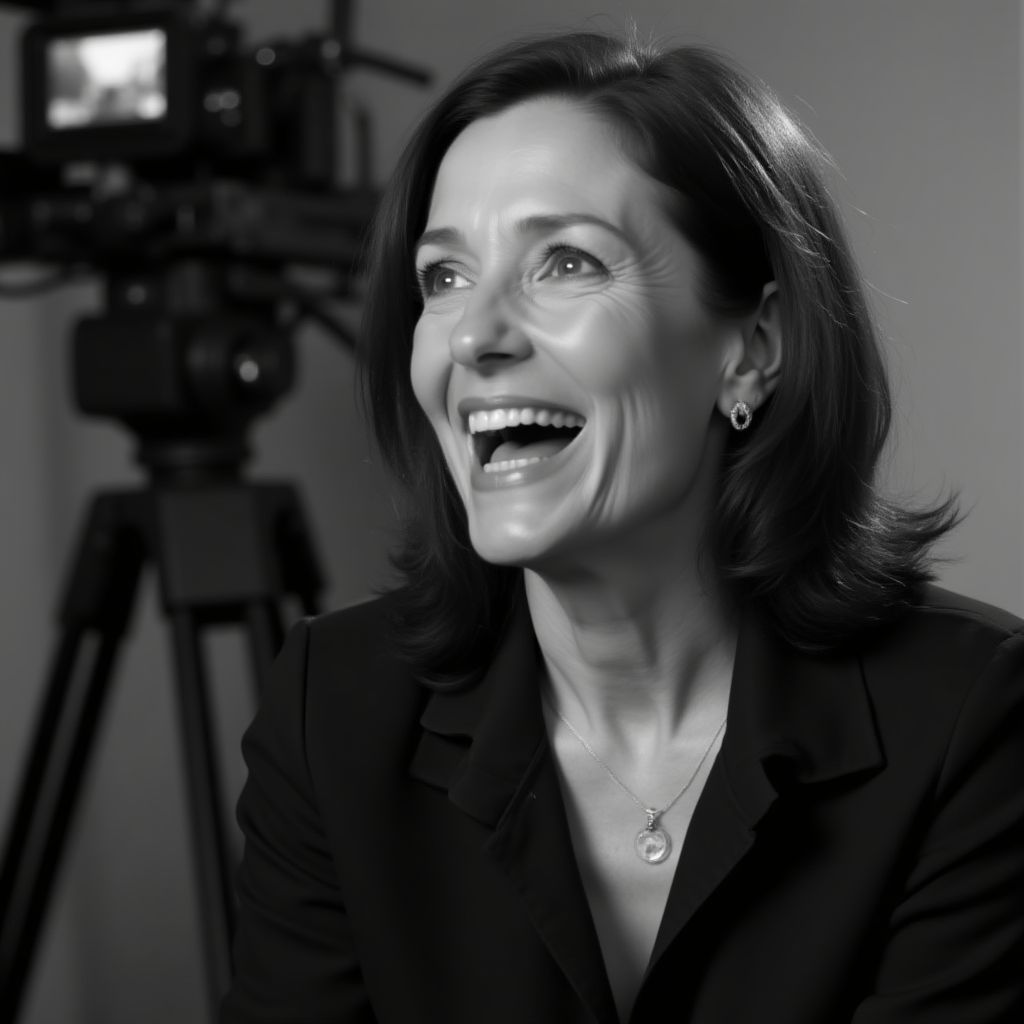 A film director being interviewed