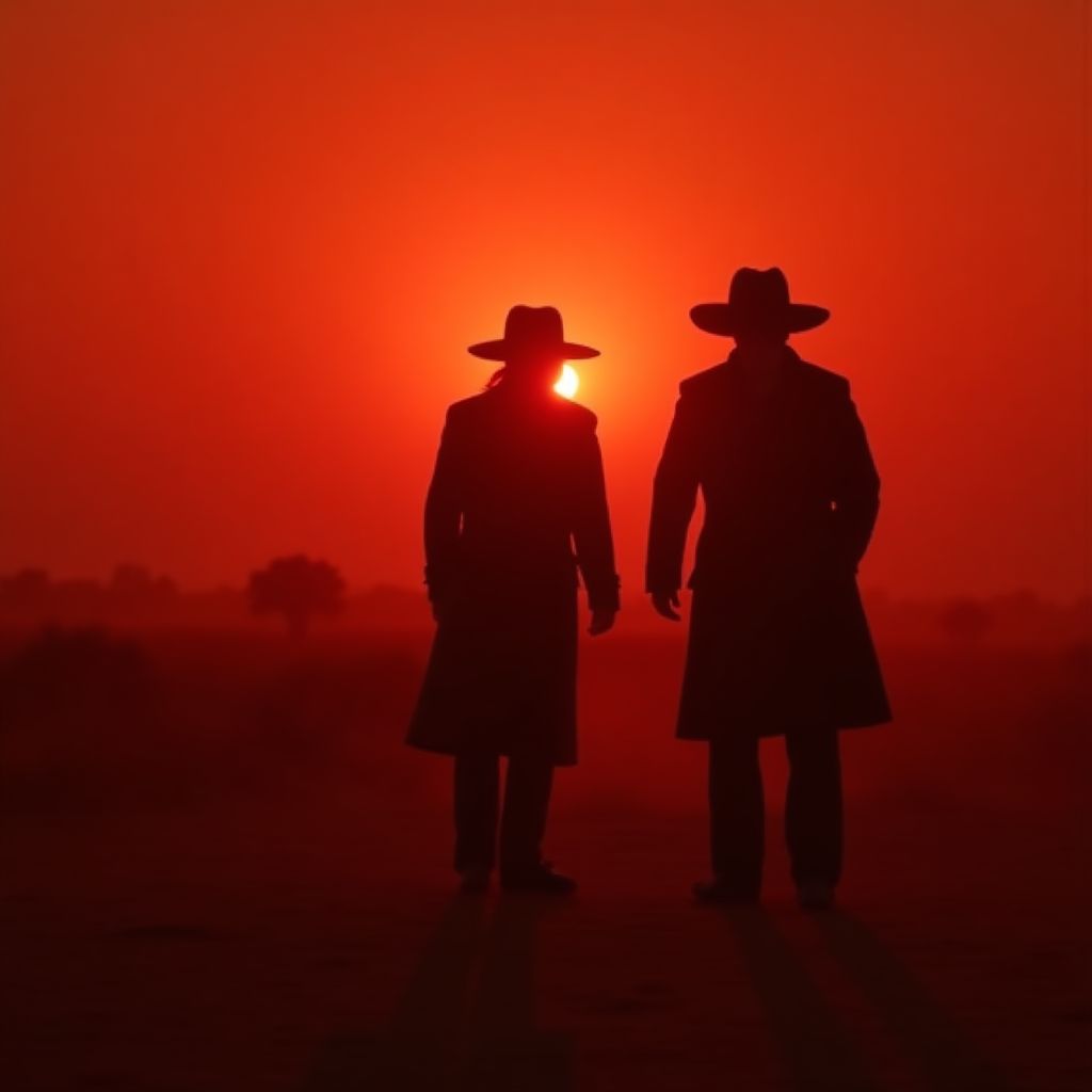 A tense scene from an outback noir series