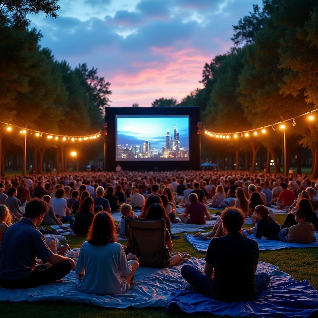 An outdoor cinema event
