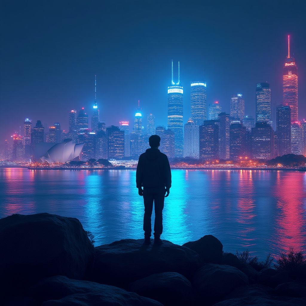 A dystopian sci-fi movie poster