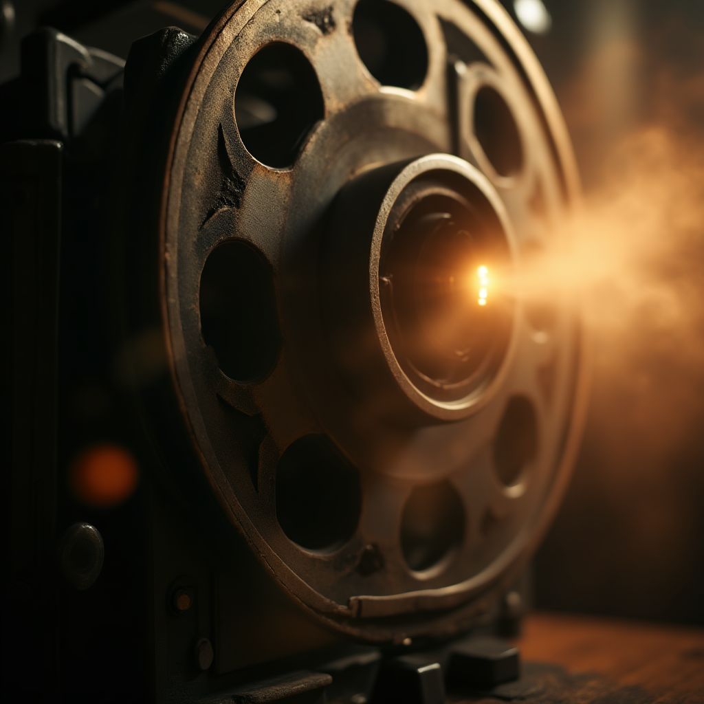 A vintage film projector