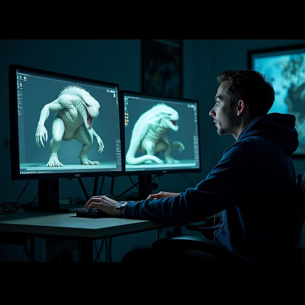 A VFX artist at work